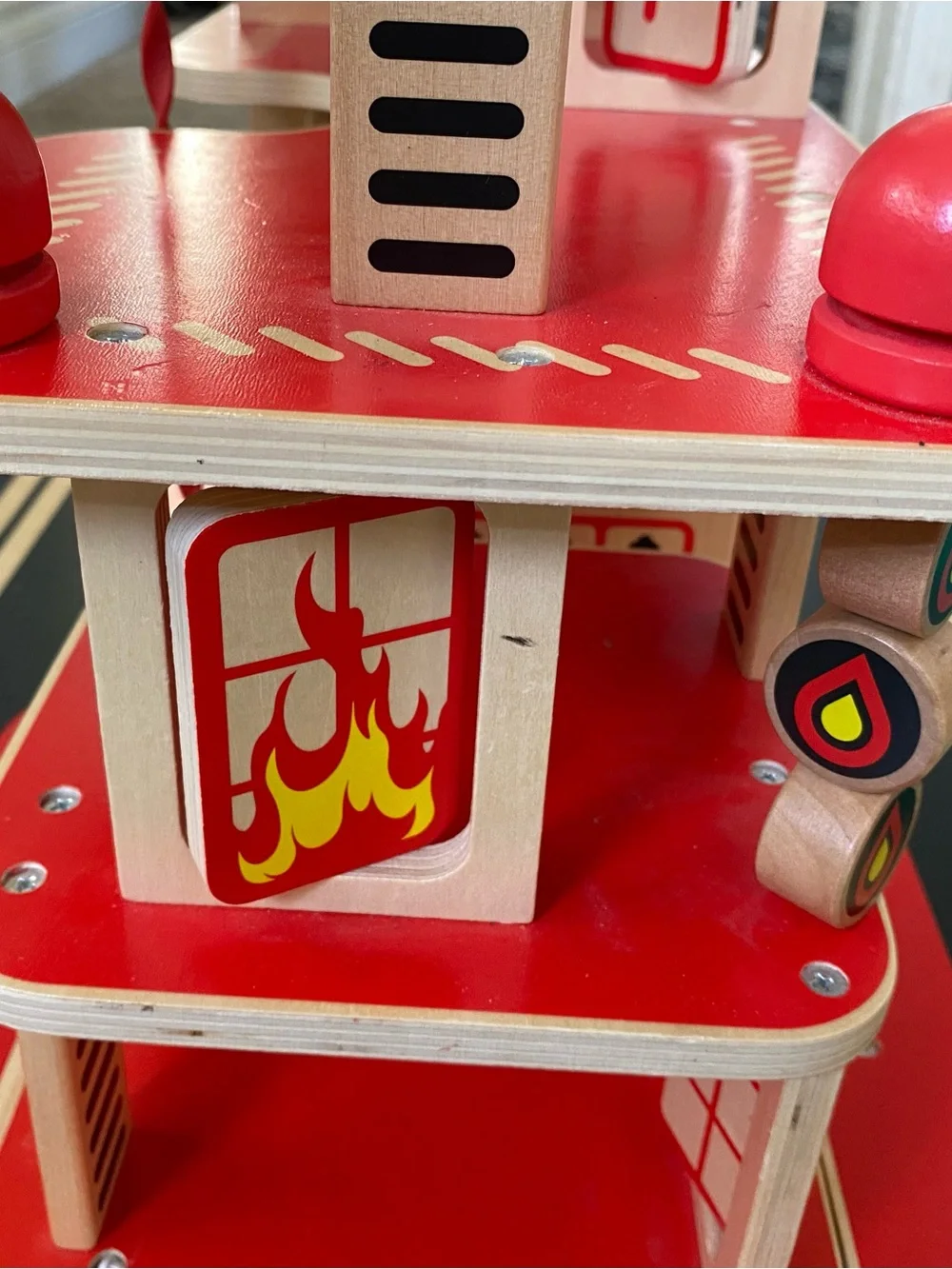 Vintage FAO Schwarz Wooden Fire Department Toy Truck